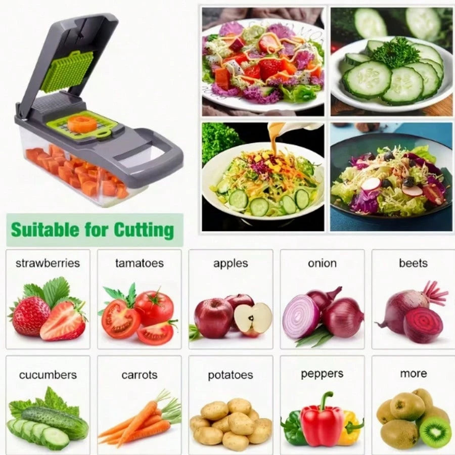 Multifunctional 16 In 1 Food Chopper, Vegetable Chopper,